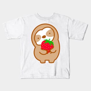 Cute Strawberry Sloth Kids T-Shirt